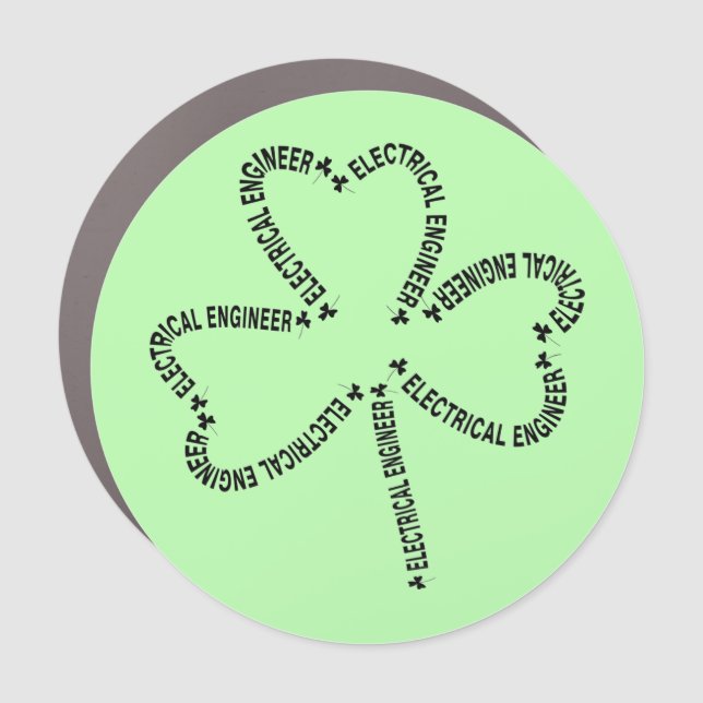 Electrical Engineer Text Shamrock Car Magnet (Front)