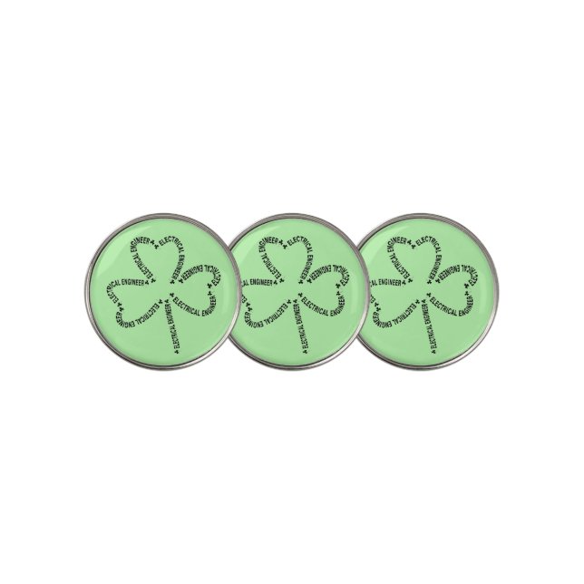 Electrical Engineer Text Shamrock Golf Ball Marker (3 Up)