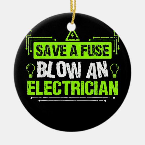 Electrical Engineer Worker Save A Fuse Blow An Ceramic Ornament