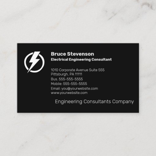 Electrical Engineering Consultant Business Card | Zazzle