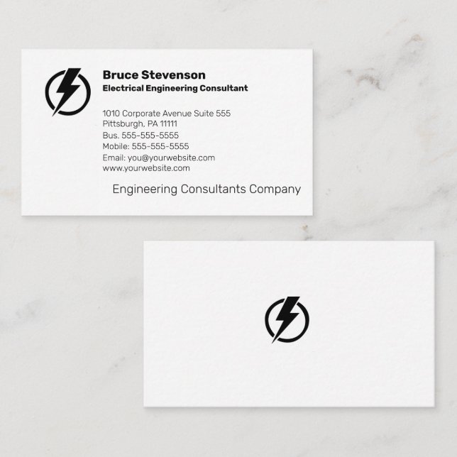 Electrical Engineering Consultant  Business Card (Front/Back)