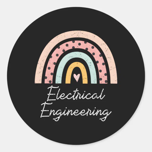 Electrical Engineering Rainbow Classic Round Sticker | Zazzle