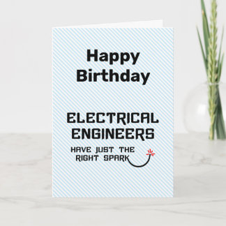 Electrical Engineers Spark Birthday Card