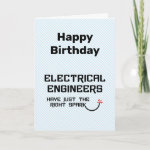 Electrical Engineers Spark Birthday Card
