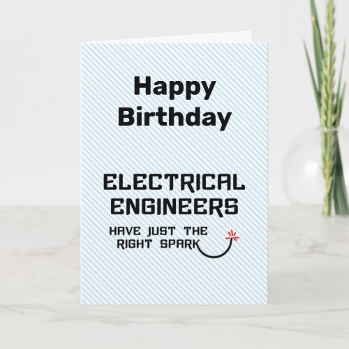 Electrical Engineers Spark Birthday Card