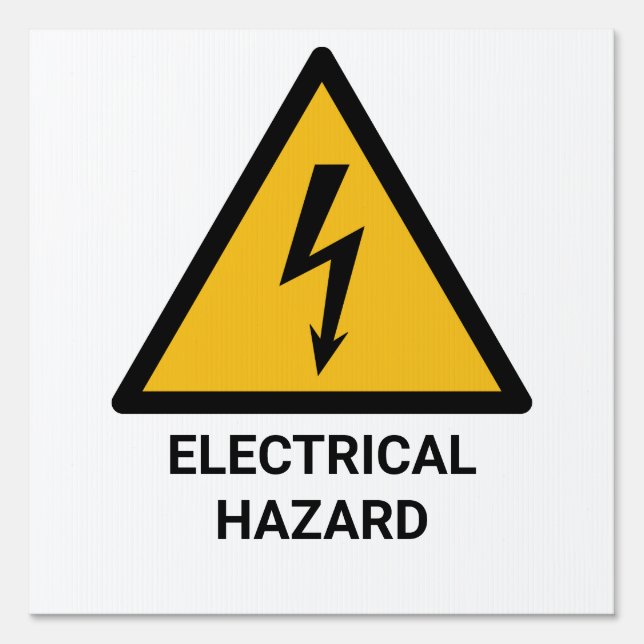 Electrical Hazard Warning, Electric Shock Symbol Sign (Front)