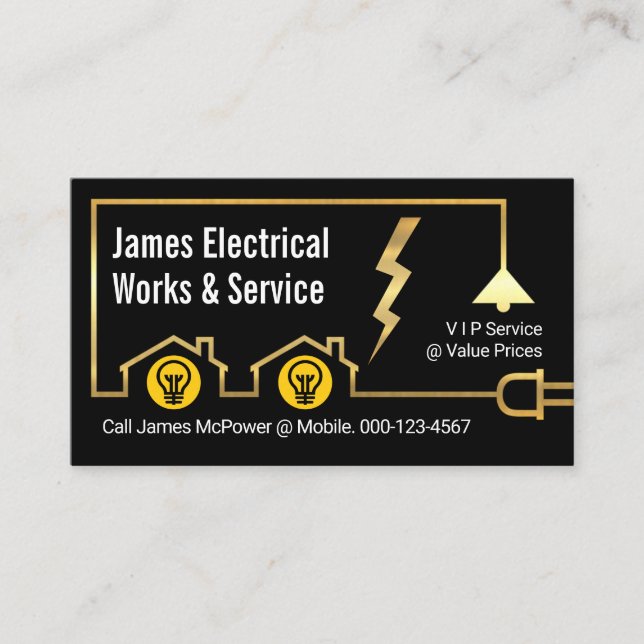 Electrical Home Power Circuit Line Business Card (Front)