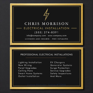 Electrical Installation Electrician Metallic Business Card