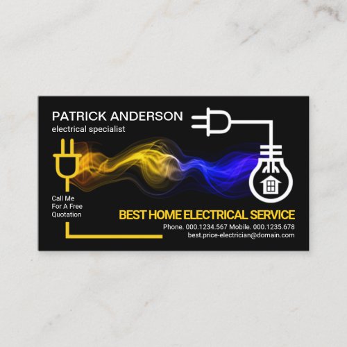 Electrical Lightning Bulb Circuit Electrician Business Card