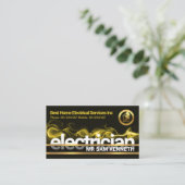 Electrical Lightning Gold Line Box Electrician Business Card (Standing Front)