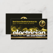 Electrical Lightning Gold Line Box Electrician Business Card (Front/Back)