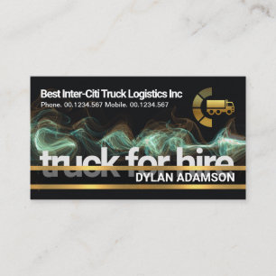 Electrical Lightning Gold Line Box Truck Driver Business Card