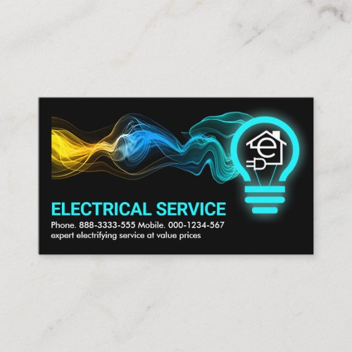 Electrical Lightning Powers Bulb Business Card