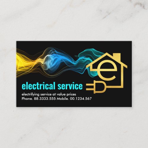 Electrical Lightning Powers Letter_E  Business Card