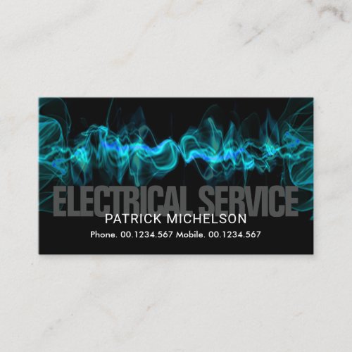 Electrical Luminous Lightning Wave Electrician Business Card