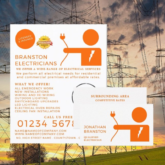 Electrical Man, Electrician Business Card (Creator Uploaded)