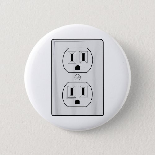 Electrical Outlet Plug And SOCKET Couples Costume Button