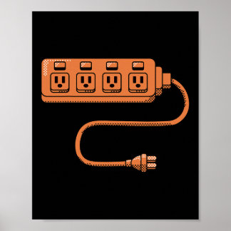 Electrical Outlet Plug And Socket Couples Hallowee Poster