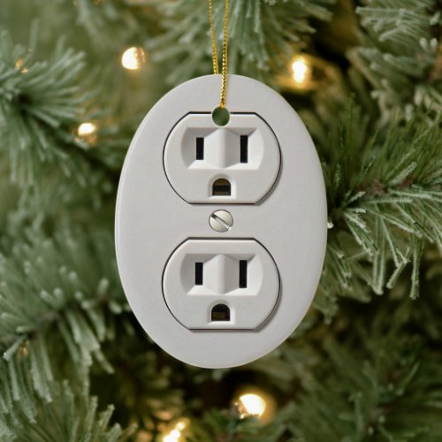 Electrical Outlet Plug_in Ceramic Ornament