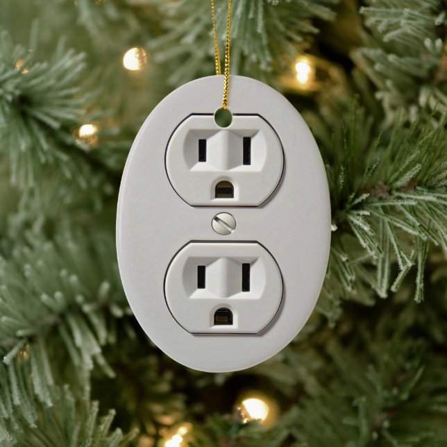 Electrical Outlet Plug-in Ceramic Ornament (Tree)