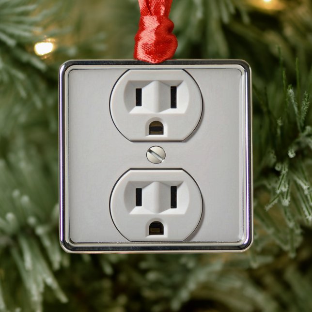 Electrical Outlet Plug-in Metal Ornament (Tree)
