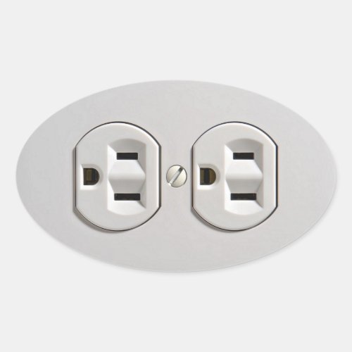 Electrical Outlet Plug_in Oval Sticker