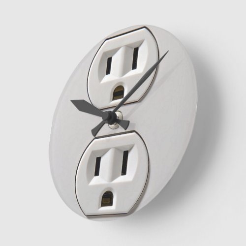 Electrical Outlet Plug_in Round Clock