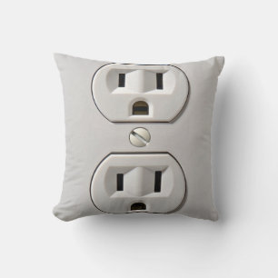 Electrical Outlet Plug-in Throw Pillow
