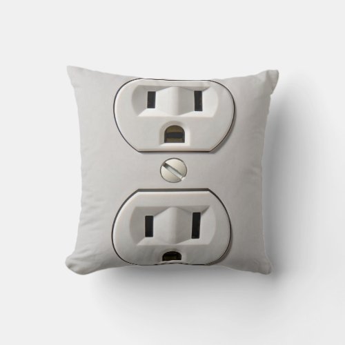 Electrical Outlet Plug_in Throw Pillow