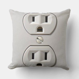 Electrical Outlet Plug-in Throw Pillow