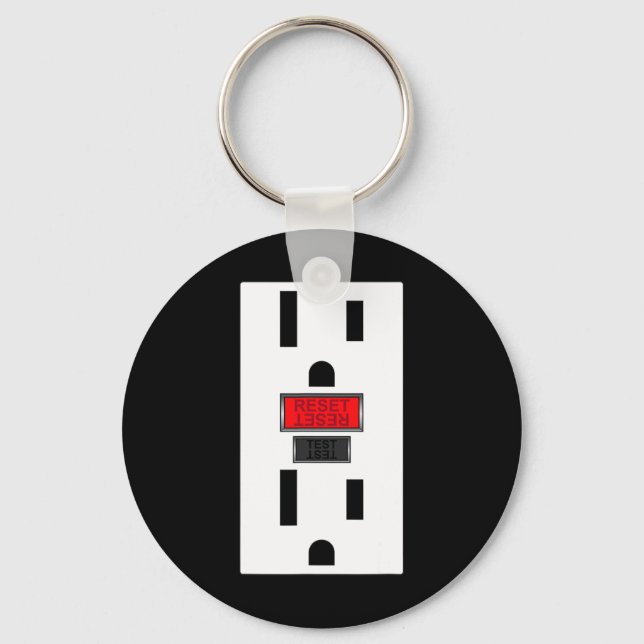 Electrical Outlet Socket Funny Halloween For Coupl Keychain (Front)