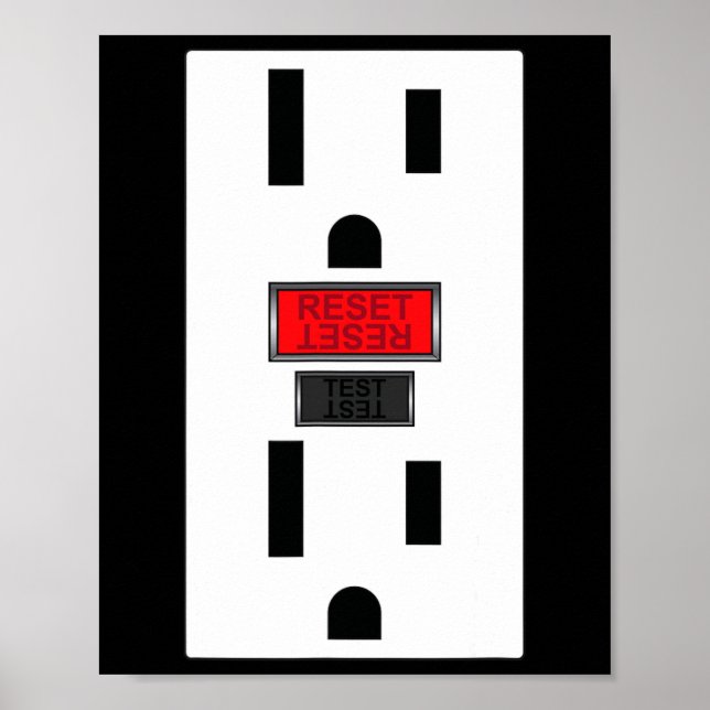 Electrical Outlet Socket Funny Halloween For Coupl Poster (Front)