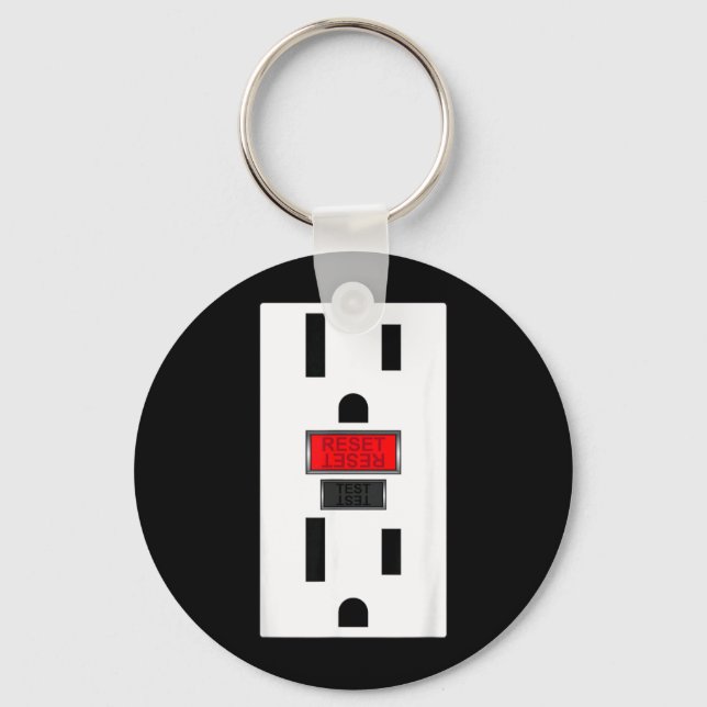 Electrical Outlet Socket Funny Halloween Keychain (Front)