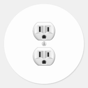 Electrical Plug Click to Customize Color Decor Classic Round Sticker
