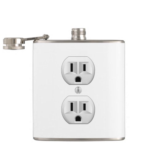 Electrical Plug Click to Customize Color Decor Flask