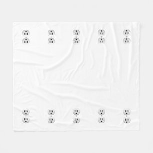 Electrical Plug Click to Customize Color Decor Fleece Blanket
