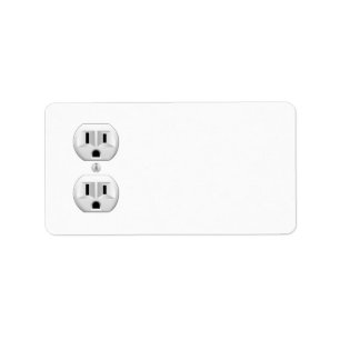 Electrical Plug Click to Customize Color Decor Label