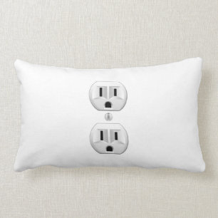 Electrical Plug Click to Customize Color Decor Lumbar Pillow