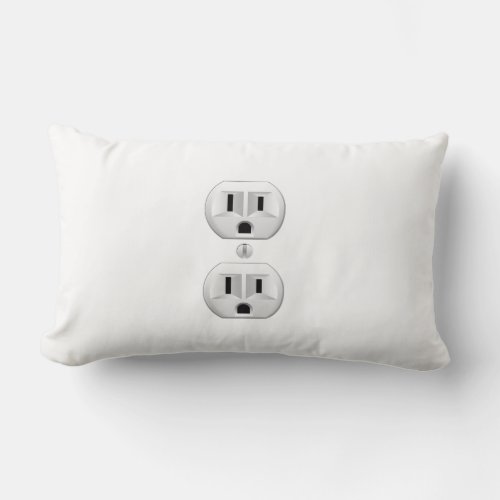 Electrical Plug Click to Customize Color Decor Lumbar Pillow