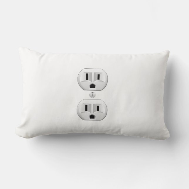 Electrical Plug Click to Customize Color Decor Lumbar Pillow (Front)