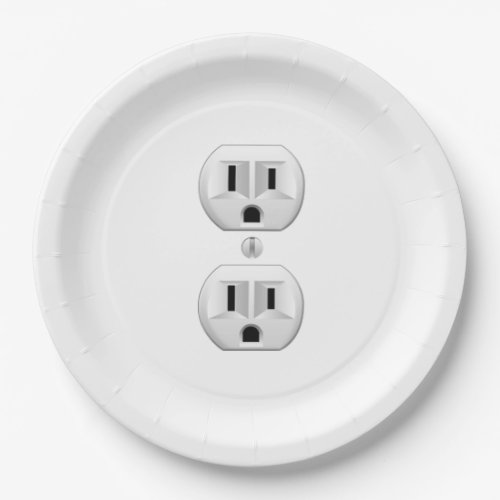 Electrical Plug Click to Customize Color Decor Paper Plates