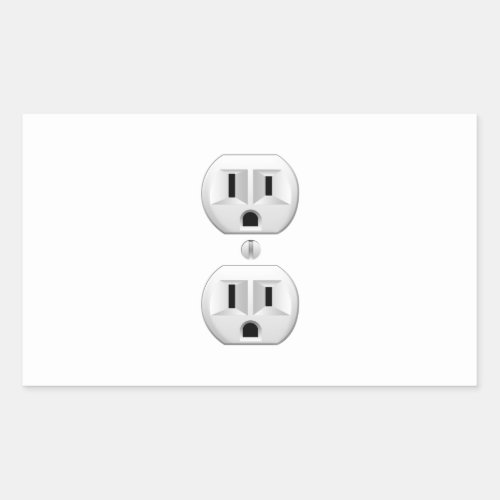 Electrical Plug Click to Customize Color Decor Rectangular Sticker