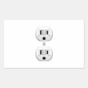 Electrical Plug Click to Customize Color Decor Rectangular Sticker