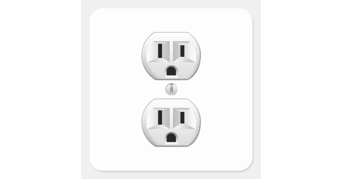 Electrical Plug Sticker Electrical Plug Click to Customize Color Decor Square Sticker | Zazzle