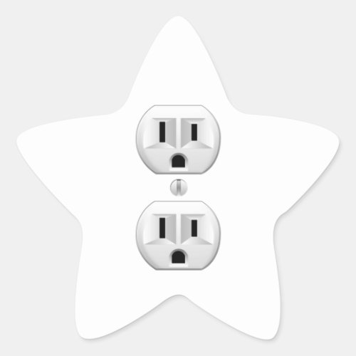 Electrical Plug Click to Customize Color Decor Star Sticker