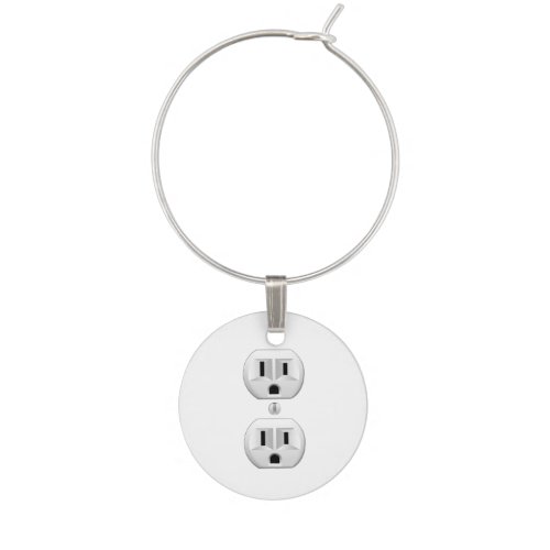 Electrical Plug Click to Customize Color Decor Wine Glass Charm