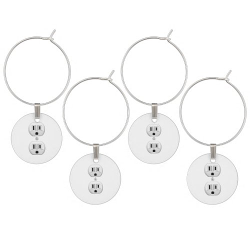 Electrical Plug Click to Customize Color Decor Wine Glass Charm