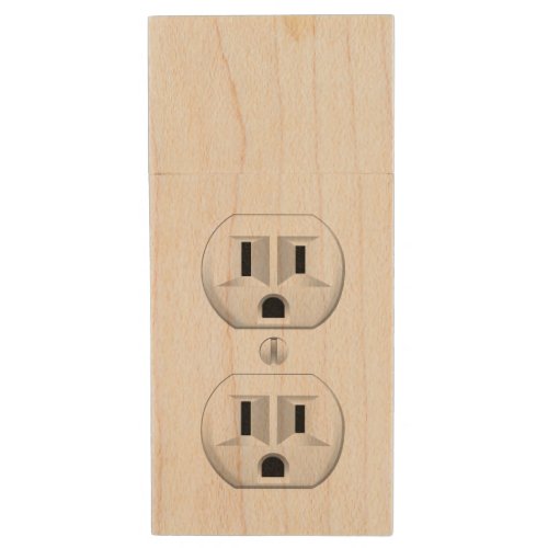 Electrical Plug Click to Customize Color Decor Wood Flash Drive