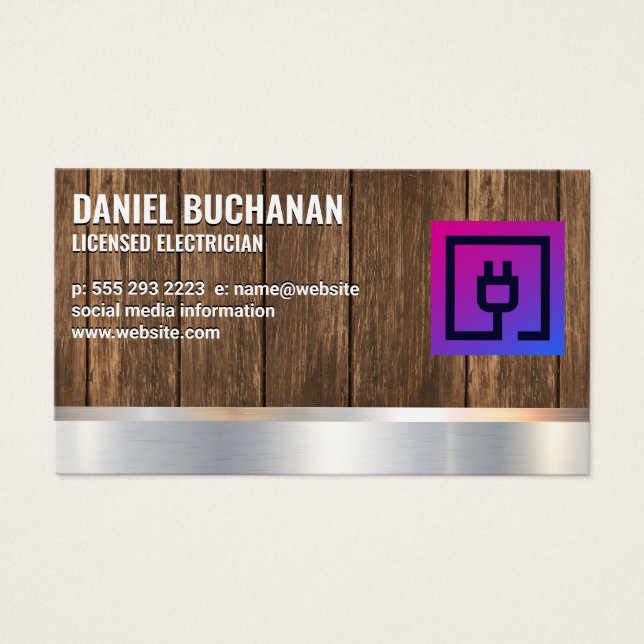 Electrical Plug | Electrician | Wood Metal (Front)