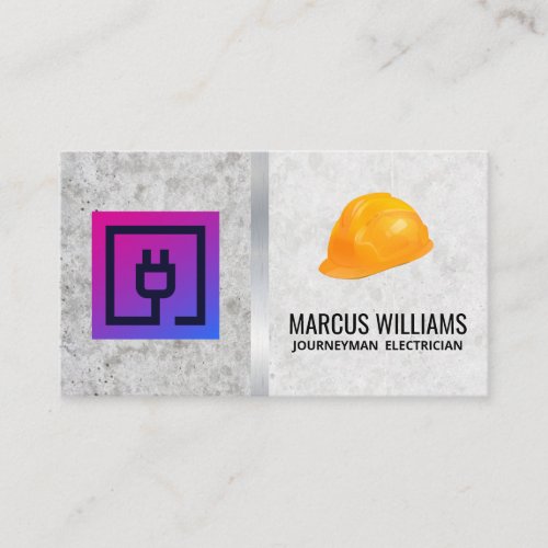 Electrical Plug Icon  Hardhat Business Card